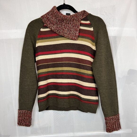 vintage Norton Mcnaughton wool blend Small striped sweater retro artsy - Picture 1 of 9